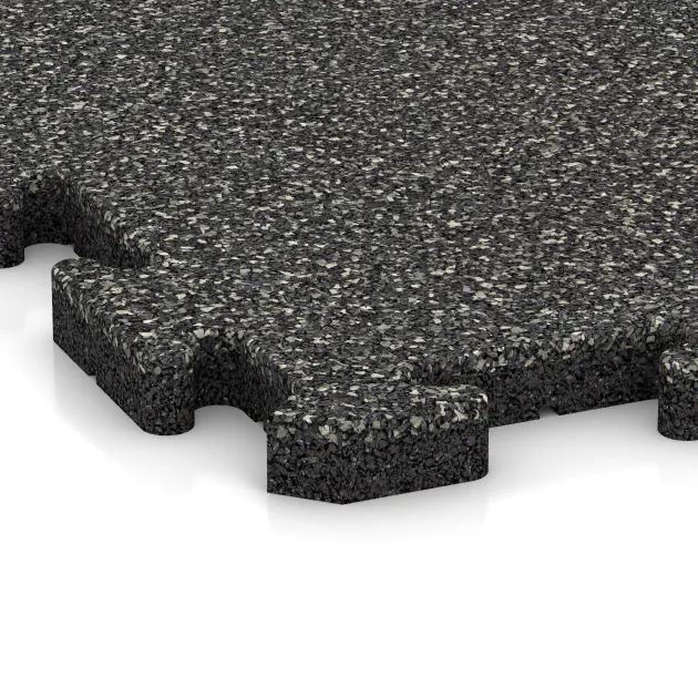 Detailaufnahme der Randausprägung von WARCO-Produkt 3212, Nawierzchnia na place zabaw, Format 1000 x 1000 x 30 mm, Farbe Ciemny granit.