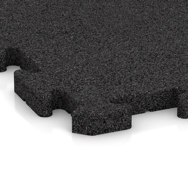 Detailaufnahme der Randausprägung von WARCO-Produkt 3330, Mata Ochronna Fitness HD, Format 1000 x 1000 x 30 mm, Farbe Antracyt.