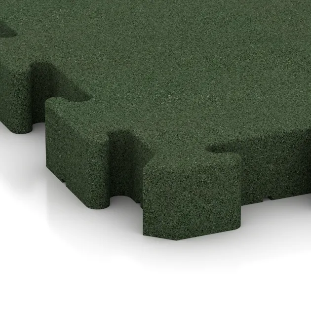 Detailaufnahme der Randausprägung von WARCO-Produkt 3194, Mata Ochronna Fitness, Format 500 x 500 x 60 mm, Farbe Zielony trawiasty.