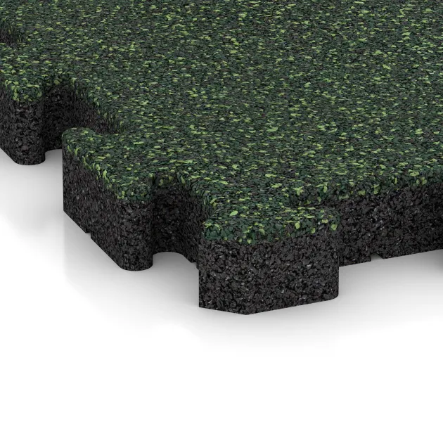 Detailaufnahme der Randausprägung von WARCO-Produkt 4162, Nawierzchnia sportowa z gumy HD, Format 500 x 500 x 50 mm, Farbe Angielski trawnik.