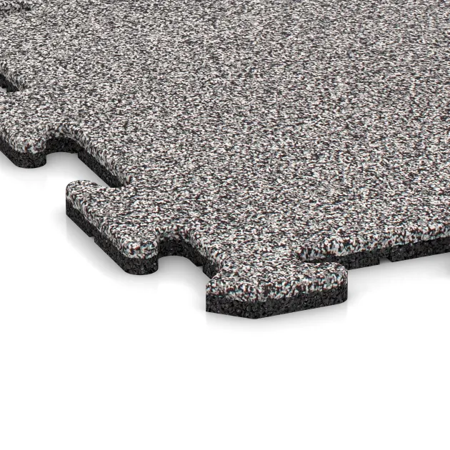 Detailaufnahme der Randausprägung von WARCO-Produkt 4588, Nawierzchnia dla psów, Format 500 x 500 x 18 mm, Farbe Szary melanż.