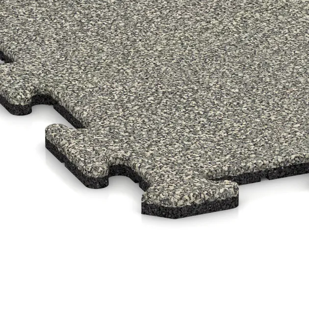 Detailaufnahme der Randausprägung von WARCO-Produkt 3941, Nawierzchnia sportowa dla psów HD, Format 1000 x 1000 x 18 mm, Farbe Jasny granit.