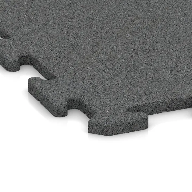 Detailaufnahme der Randausprägung von WARCO-Produkt 3962, Nawierzchnia sportowa dla psów HD, Format 1000 x 1000 x 18 mm, Farbe Szary łupkowy.