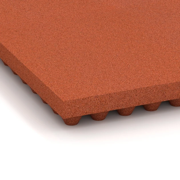 Detailaufnahme der Randausprägung von WARCO-Produkt 3644, Luksusowa mata gumowa do stajni, Format 100 × 50 × 5,5 cm, Farbe Czerwony ceglasty.