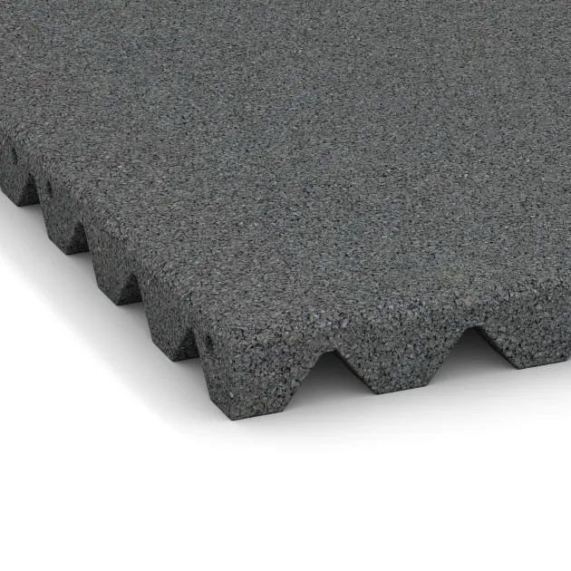Detailaufnahme der Randausprägung von WARCO-Produkt 3986, Płyta podłogowa dla psów, Format 500 x 500 x 40 mm, Farbe Szary łupkowy.