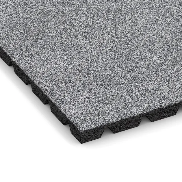 Detailaufnahme der Randausprägung von WARCO-Produkt 5475, Płytka tarasowa 3 cm, Format 500 x 500 x 30 mm, Farbe Szary melanż.