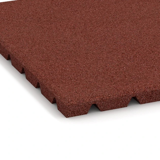 Detailaufnahme der Randausprägung von WARCO-Produkt 0533, Płyta balkonowa, Format 50 × 50 × 2,5 cm, Farbe Czerwony ceglasty.