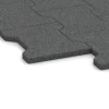 Detailaufnahme der Randausprägung von WARCO-Produkt 5194, Płyta gumowa – podwójne T / H, Format 112 x 100 x 1,7 cm | 1,12 m², Farbe Szary łupkowy.