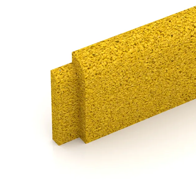 Detailaufnahme der Randausprägung von WARCO-Produkt 4288, Listwa przypodłogowa, Format 750 x 80 x 20 mm, Farbe Żółty cytrynowy.