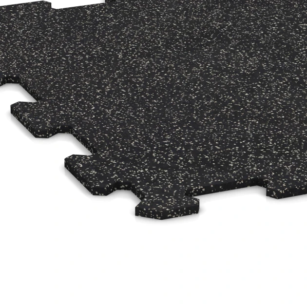 Detailaufnahme der Randausprägung von WARCO-Produkt 0920, Nawierzchnia Fitness Kompakt, Format 485 x 485 x 8 mm | 0,235 m², Farbe Szary lekko nakrapiany.