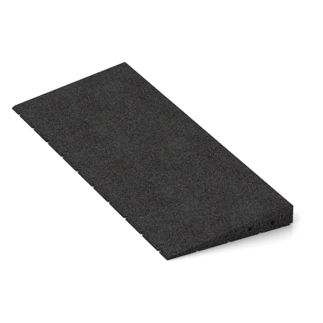 Detailaufnahme der Randausprägung von WARCO-Produkt 2508, Rampa progowa 75 cm, Format 750 x 300 x 50/8 mm, Farbe Antracyt.