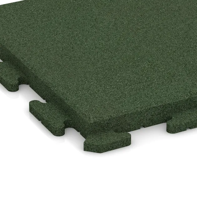 Detailaufnahme der Randausprägung von WARCO-Produkt 1406, Nawierzchnia Fitness Płyty Gumowe Classic, Format 500 x 500 x 40 mm, Farbe Zielony trawiasty.