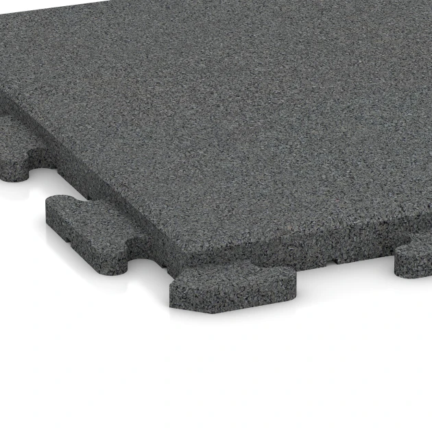 Detailaufnahme der Randausprägung von WARCO-Produkt 1251, Płytka tarasowa Classic, Format 50 x 50 x 3 cm | 0,25 m², Farbe Szary łupkowy.