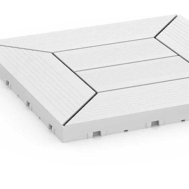 Detailaufnahme der Randausprägung von WARCO-Produkt 6352, Wzór kasetonowy – Płytki tarasowe, Format 30 x 30 x 2 cm, Farbe Kreda.