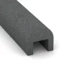 Detailaufnahme der Randausprägung von WARCO-Produkt 2583, Elastyczna nakładka na krawężnik, Format 1000 x 100 x 100 x 50 mm, Farbe Szary łupkowy.
