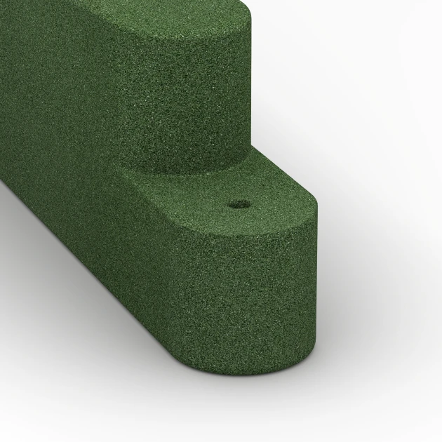 Detailaufnahme der Randausprägung von WARCO-Produkt 6641, Obrzeże gumowe, Format 100 x 15 x 30 cm, Farbe Zielony trawiasty.