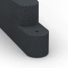 Detailaufnahme der Randausprägung von WARCO-Produkt 6642, Obrzeże gumowe, Format 100 x 15 x 30 cm, Farbe Szary łupkowy.