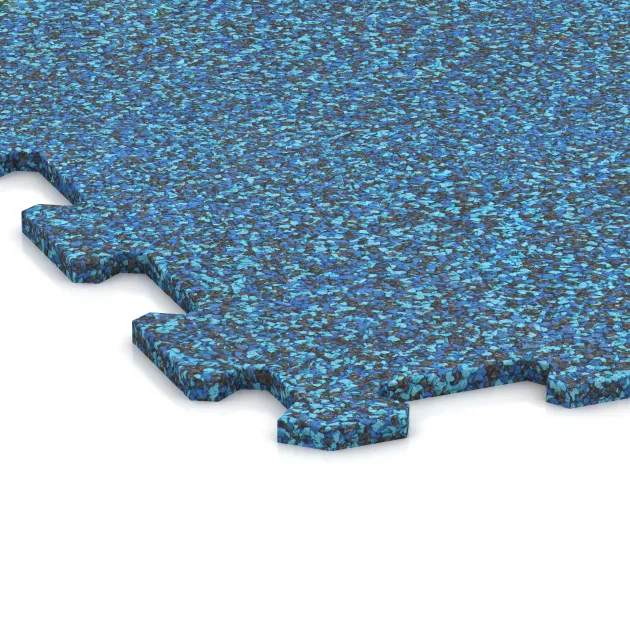 Detailaufnahme der Randausprägung von WARCO-Produkt 1029, Nawierzchnia Fitness Kompakt, Format 970 x 970 x 8 mm, Farbe Atlantyk.