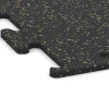 Detailaufnahme der Randausprägung von WARCO-Produkt 3756, Fitness Performance Elite Nawierzchnia Treningowa, Format 100 x 100 x 1,5 cm | 1,00 m², Farbe Żółty lekko nakrapiany.