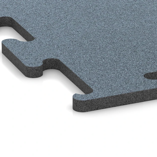 Detailaufnahme der Randausprägung von WARCO-Produkt 6162, Fitness Performance Elite Nawierzchnia Treningowa, Format 100 x 100 x 2 cm | 1,00 m², Farbe Srebro postarzane.