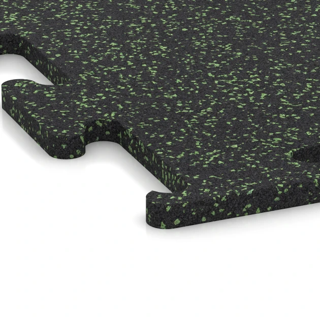 Detailaufnahme der Randausprägung von WARCO-Produkt 6979, Fitness Performance Elite Nawierzchnia Treningowa, Format 100 x 100 x 2 cm | 1,00 m², Farbe Zielony lekko nakrapiany.