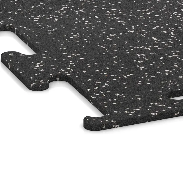 Detailaufnahme der Randausprägung von WARCO-Produkt 3779, Nawierzchnia Fitness Performance Elite, Format 500 x 500 x 10 mm, Farbe Szary lekko nakrapiany.
