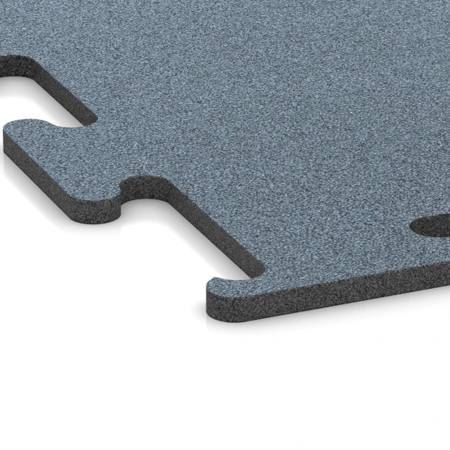 Detailaufnahme der Randausprägung von WARCO-Produkt 6166, Fitness Performance Elite Nawierzchnia Treningowa, Format 50 x 50 x 1,5 cm | 0,25 m², Farbe Srebro postarzane.