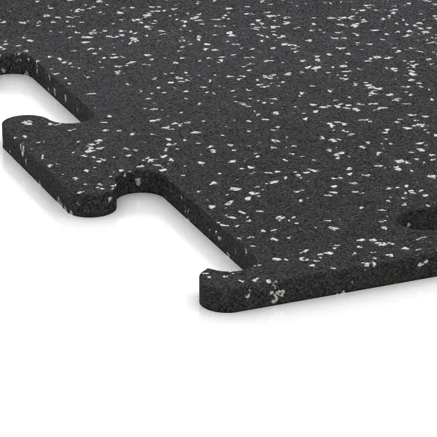 Detailaufnahme der Randausprägung von WARCO-Produkt 3780, Nawierzchnia Fitness Performance Elite, Format 500 x 500 x 15 mm, Farbe Szary lekko nakrapiany.