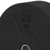 Detailaufnahme der Randausprägung von WARCO-Produkt 6090, Bumper Plate Slim, Format 25 kg | ø 45,4 x 11,38 cm, Farbe Antracyt.