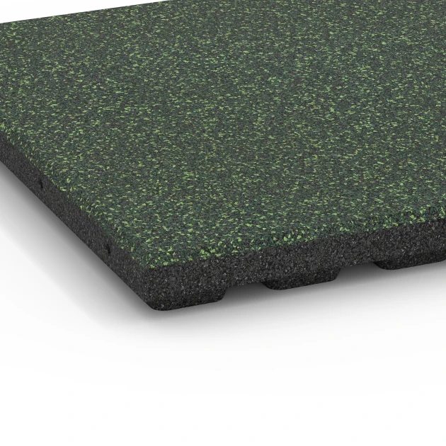 Detailaufnahme der Randausprägung von WARCO-Produkt 6424, Płyta amortyzująca – 120 cm, Format 50 x 50 x 4 cm, Farbe Trawnik angielski.