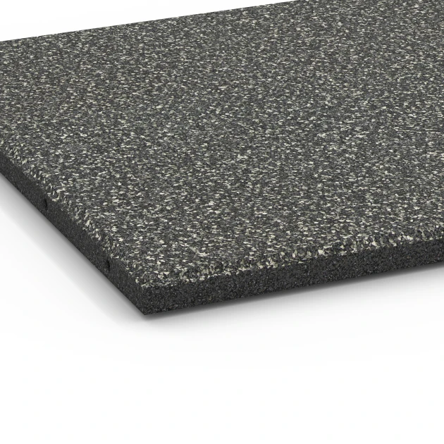 Detailaufnahme der Randausprägung von WARCO-Produkt 6413, Płyta amortyzująca – 90 cm, Format 50 x 50 x 3 cm, Farbe Ciemnoszary granit.