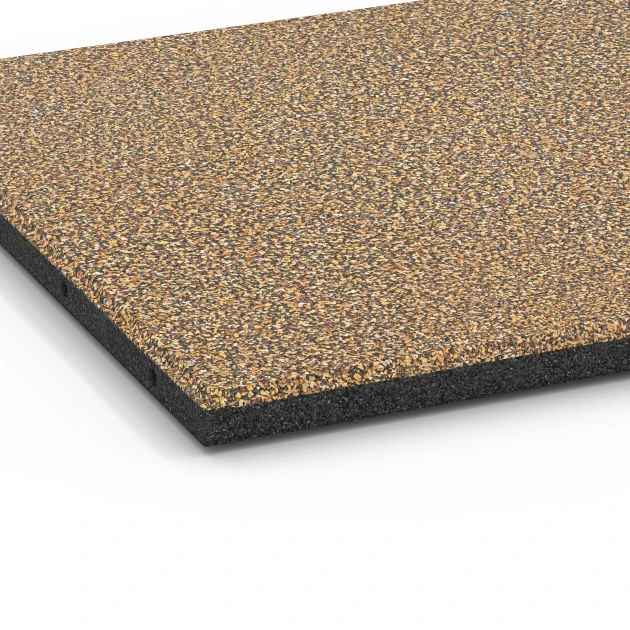 Detailaufnahme der Randausprägung von WARCO-Produkt 6421, Płyta amortyzująca – 90 cm, Format 50 x 50 x 3 cm, Farbe Rattan.