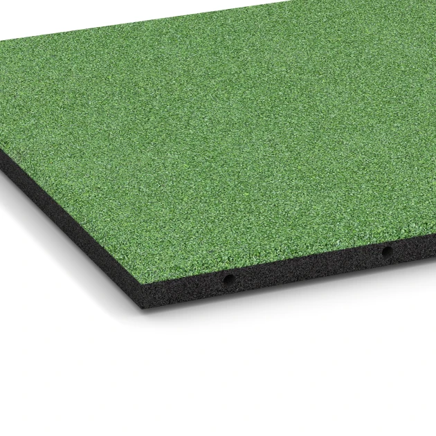 Detailaufnahme der Randausprägung von WARCO-Produkt 6129, Płyta amortyzująca – 95 cm, Format 50 x 50 x 3 cm | 0,25 m², Farbe Zielony lipowy.