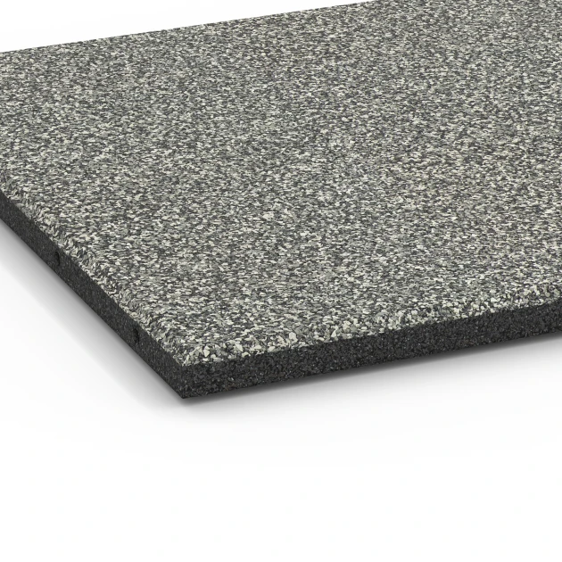 Detailaufnahme der Randausprägung von WARCO-Produkt 6414, Płyta amortyzująca – 90 cm, Format 50 x 50 x 3 cm | 0,25 m², Farbe Szary granit.