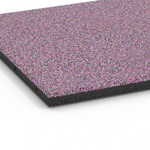 Detailaufnahme der Randausprägung von WARCO-Produkt 6418, Płyta amortyzująca – 90 cm, Format 50 x 50 x 3 cm | 0,25 m², Farbe Lawenda.