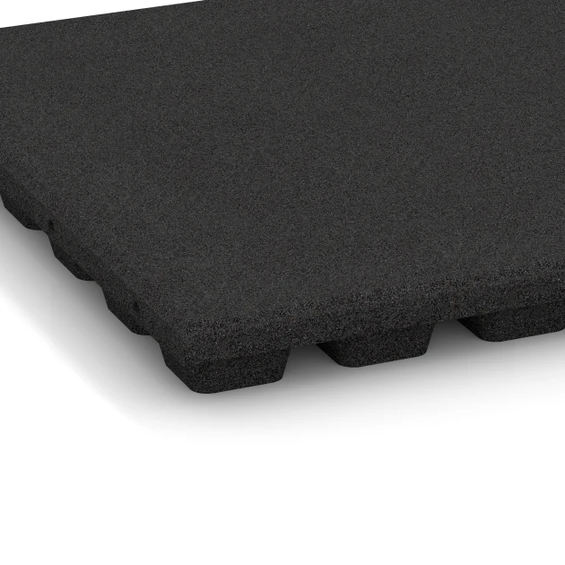 Detailaufnahme der Randausprägung von WARCO-Produkt 6135, Płyta amortyzująca – 170 cm, Format 50 x 50 x 4,8 cm, Farbe Antracyt.