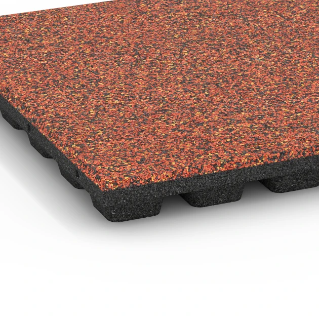 Detailaufnahme der Randausprägung von WARCO-Produkt 6435, Płyta amortyzująca – 160 cm, Format 50 x 50 x 4,8 cm, Farbe Etna.