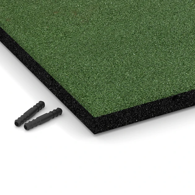 Detailaufnahme der Randausprägung von WARCO-Produkt 6255, Płyta amortyzująca – 140 cm, Format 50 x 50 x 4 cm, Farbe Zielony trawiasty.