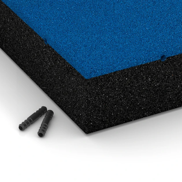 Detailaufnahme der Randausprägung von WARCO-Produkt 6229, Płyty amortyzujące, Format 50 x 50 x 11 cm, Farbe Błękit nieba.