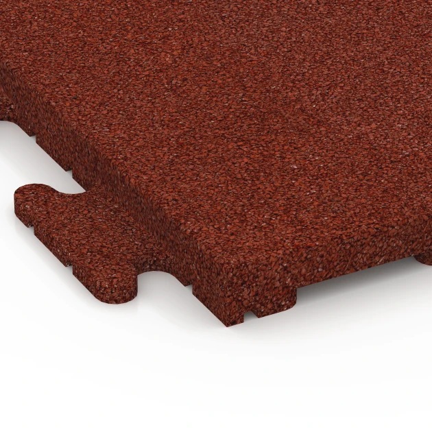 Detailaufnahme der Randausprägung von WARCO-Produkt 6976, Płytka fitness Classic, Format 50 x 50 x 3 cm | 0,25 m², Farbe Czerwony ceglasty.