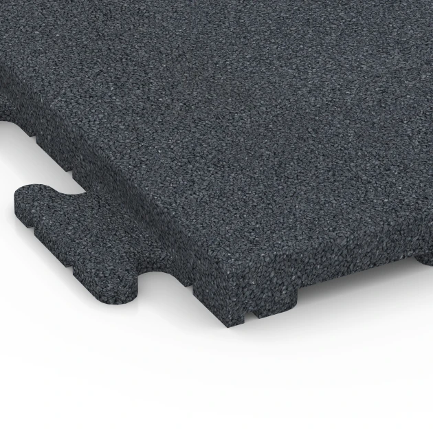 Detailaufnahme der Randausprägung von WARCO-Produkt 7055, Płyta gumowa na taras Linea, Format 50 x 50 x 3 cm | 0,25 m², Farbe Szary łupkowy.