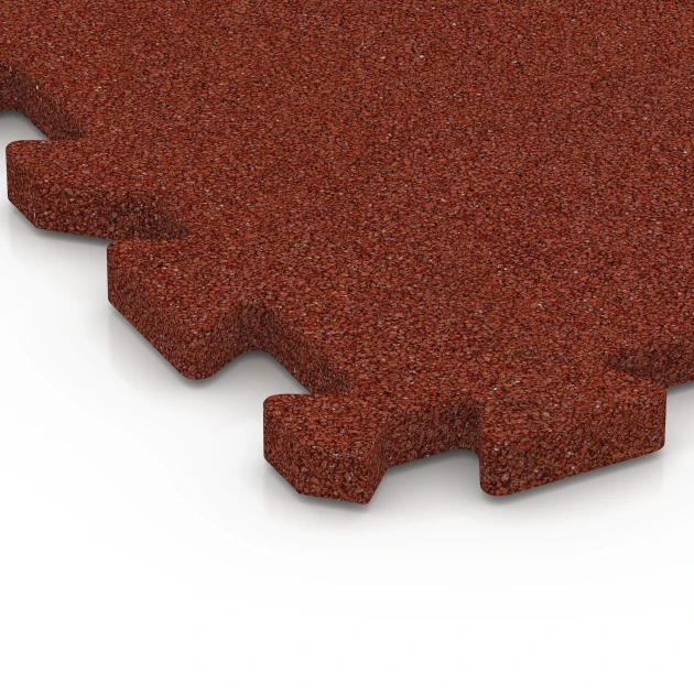 Detailaufnahme der Randausprägung von WARCO-Produkt 6394, Płyta amortyzująca – 100 cm, Format 50 x 50 x 3 cm | 0,25 m², Farbe Czerwony ceglasty.