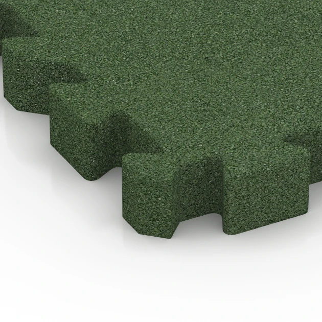 Detailaufnahme der Randausprägung von WARCO-Produkt 6407, Płyta amortyzująca – 220 cm, Format 50 x 50 x 6 cm | 0,25 m², Farbe Zielony trawiasty.