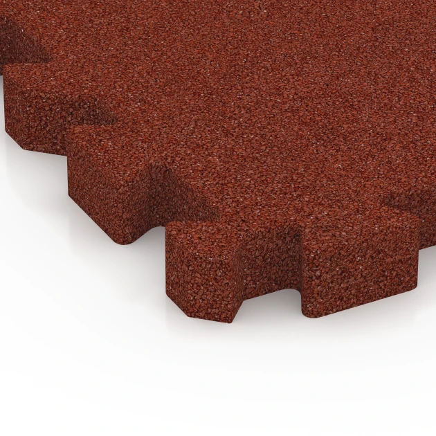 Detailaufnahme der Randausprägung von WARCO-Produkt 6402, Płyta amortyzująca – 190 cm, Format 50 x 50 x 5 cm | 0,25 m², Farbe Czerwony ceglasty.