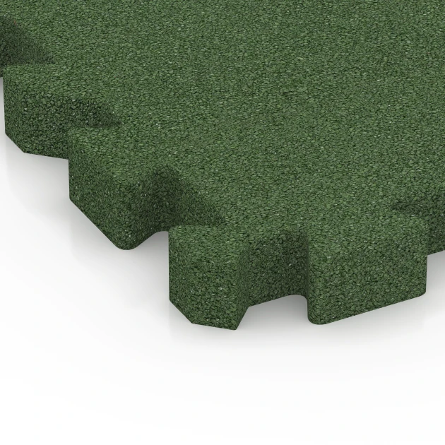 Detailaufnahme der Randausprägung von WARCO-Produkt 6403, Płyta amortyzująca – 190 cm, Format 50 x 50 x 5 cm | 0,25 m², Farbe Zielony trawiasty.