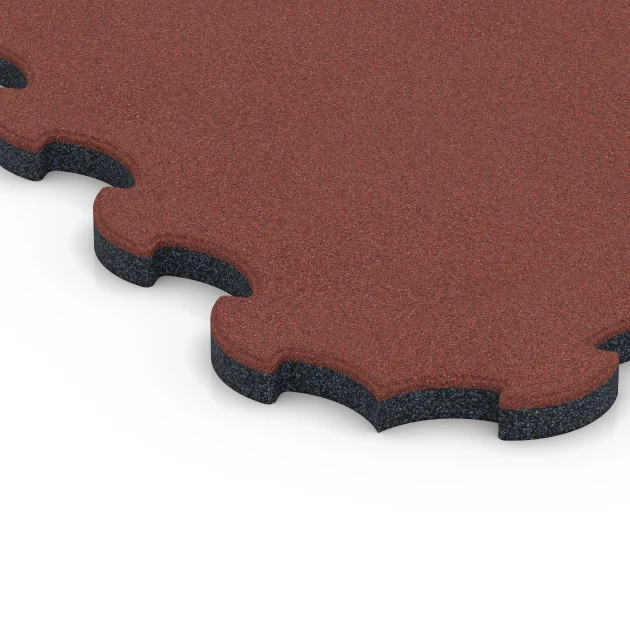 Detailaufnahme der Randausprägung von WARCO-Produkt 6392, Stallmatte Puzzle, Format 102,5 x 102,5 x 3 cm | 1,05 m², Farbe Czerwony ceglasty.