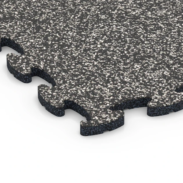 Detailaufnahme der Randausprägung von WARCO-Produkt 6751, Mata na plac zabaw, Format 44,6 x 44,6 x 1,8 cm, Farbe Ciemnoszary granit.
