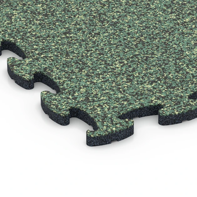Detailaufnahme der Randausprägung von WARCO-Produkt 6825, Fitness Active podłoga, Format 44,6 x 44,6 x 1,8 cm, Farbe Trawnik angielski.