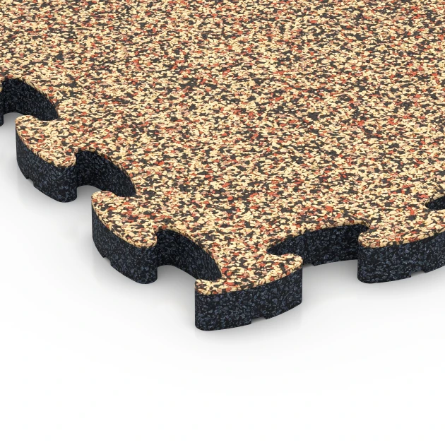 Detailaufnahme der Randausprägung von WARCO-Produkt 6934, Mata puzzle na plac zabaw, Format 44,6 x 44,6 × 2,8 cm, Farbe Terakota.