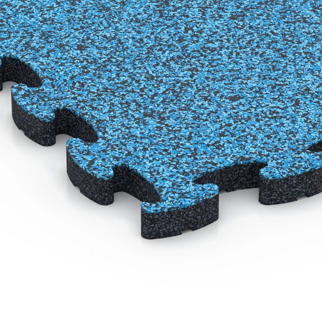 Detailaufnahme der Randausprägung von WARCO-Produkt 6938, Mata puzzle na plac zabaw, Format 44,6 x 44,6 × 2,8 cm, Farbe Atlantyk.